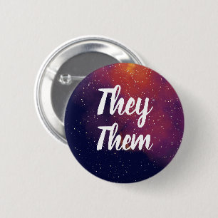 They/Them Customizable Galaxy Pronoun Button