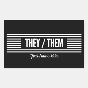 They Them in Stripes Rectangular Sticker