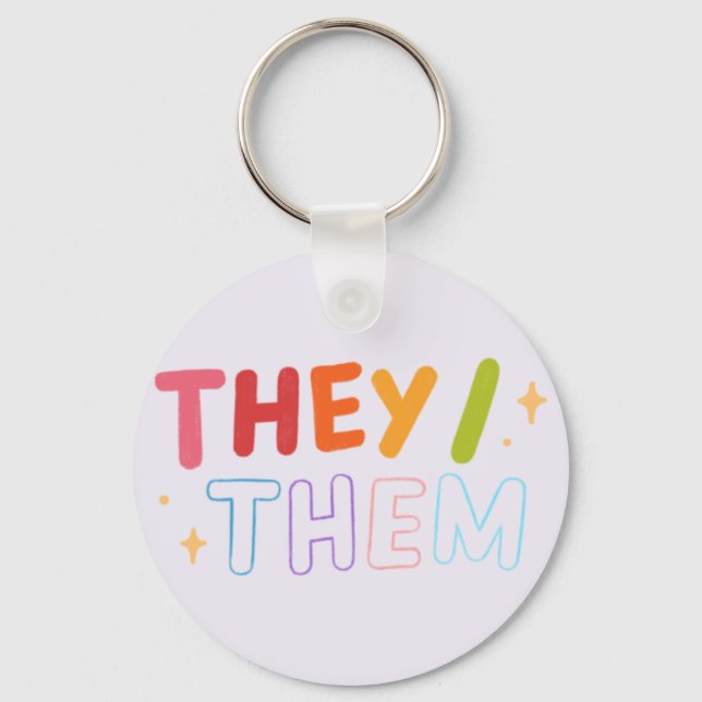 They/Them Keychain (Front)