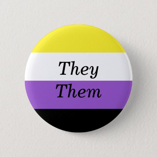 TheyThem Non Binary Button