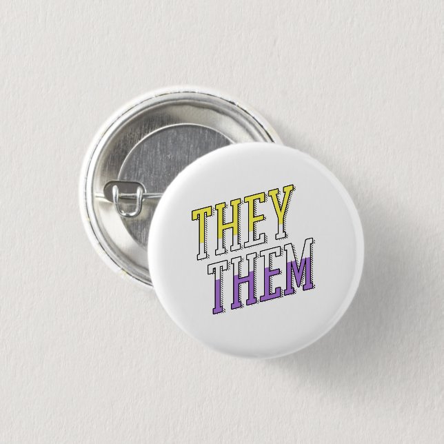 They Them Nonbinary Colors Button (Front & Back)
