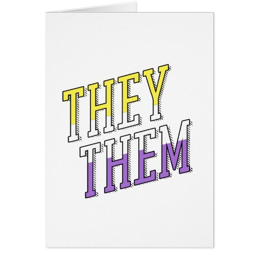 They Them Nonbinary Colors Cards (Front)