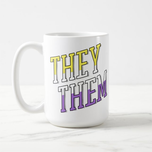 They Them Nonbinary Colors Coffee Mug (Left)