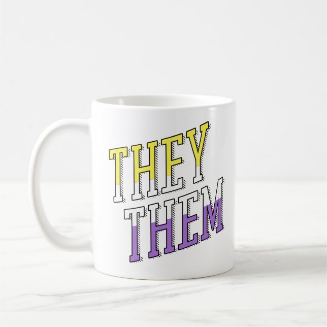 They Them Nonbinary Colors Coffee Mug (Left)