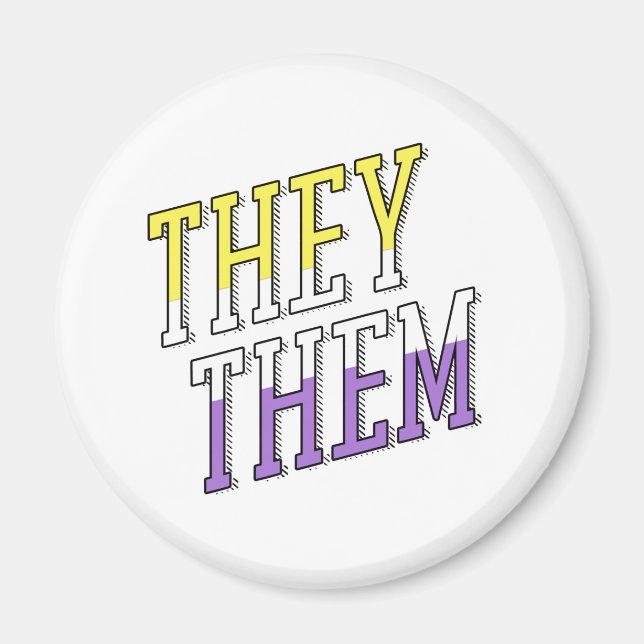 They Them Nonbinary Colors Magnet (Front)