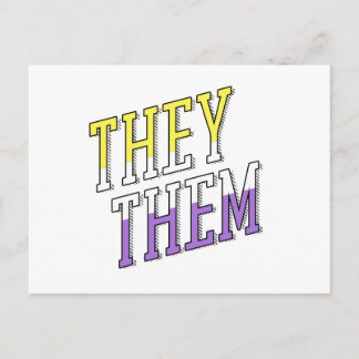 They Them Nonbinary Colors Postcard