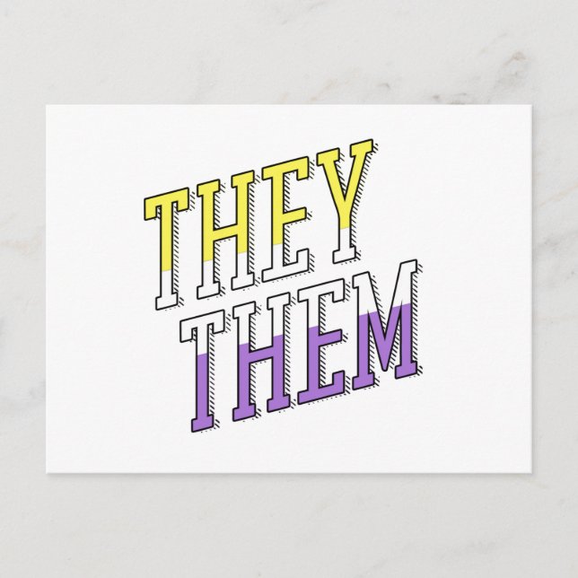 They Them Nonbinary Colors Postcard (Front)