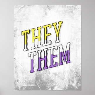 They Them Nonbinary Colors Poster