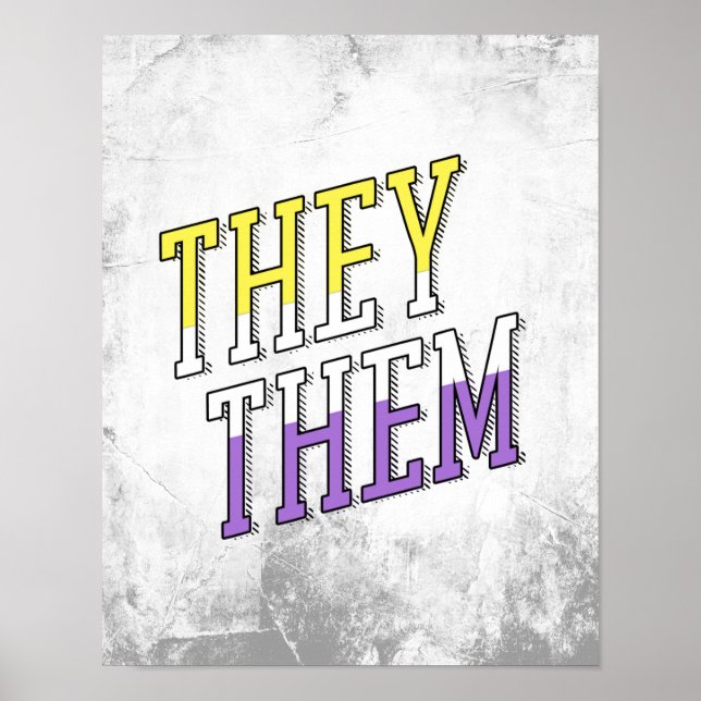 They Them Nonbinary Colors Poster (Front)