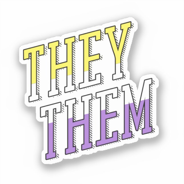 They Them Nonbinary Colors Sticker (Front)