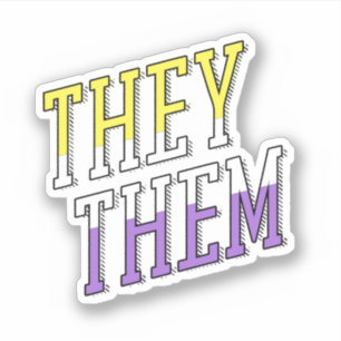 They Them Nonbinary Colors Sticker