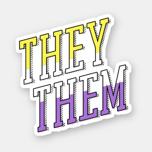 They Them Nonbinary Colors Sticker