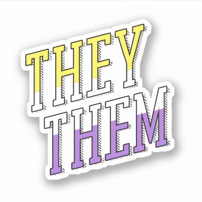 They Them Nonbinary Colors Sticker (Front)