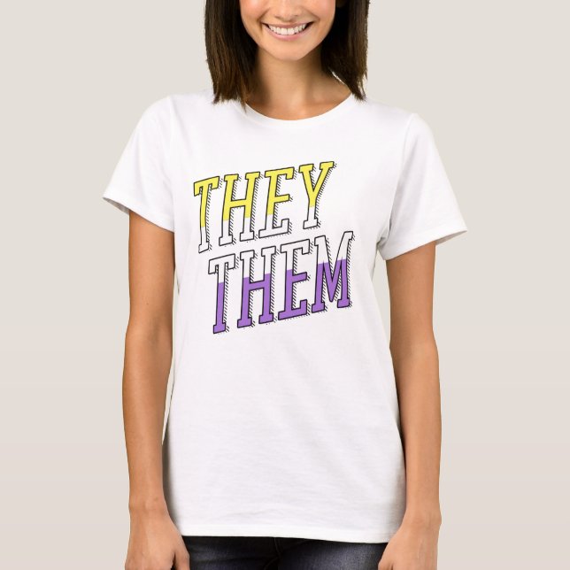 They Them Nonbinary Colors T-Shirt (Front)