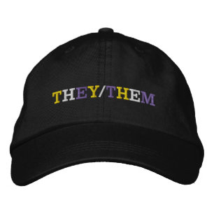 They Them Nonbinary Pride Embroidered Baseball Cap