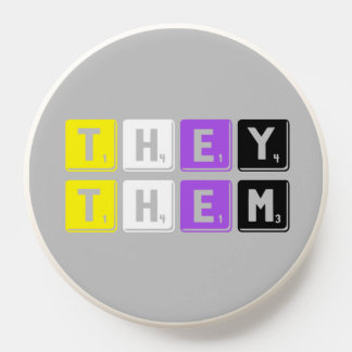 They Them Nonbinary Pride Pronoun PopSocket