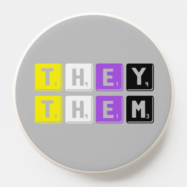 They Them Nonbinary Pride Pronoun PopSocket (Popsocket)