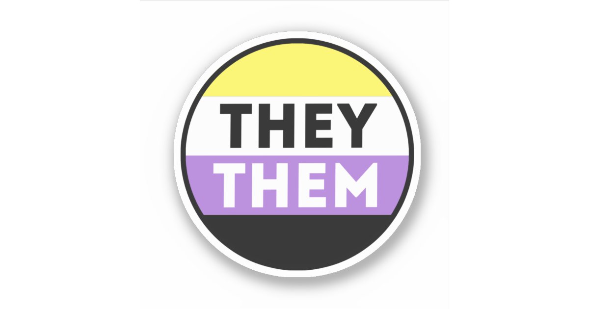 They Them Nonbinary Sticker | Zazzle