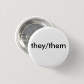 they/them pronoun badge button | Zazzle