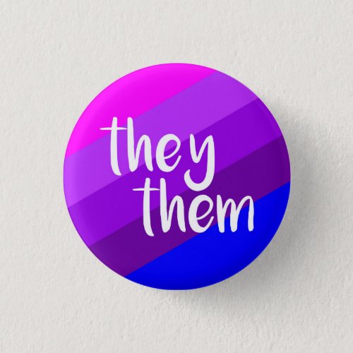 TheyThem Pronoun Badge Pinback Button