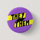 They Them Pronoun Button Nonbinary