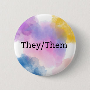 They/Them Pronoun Button/Pin Button