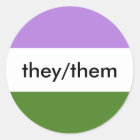 They/Them Pronoun Stickers for Name Tags | Zazzle.com