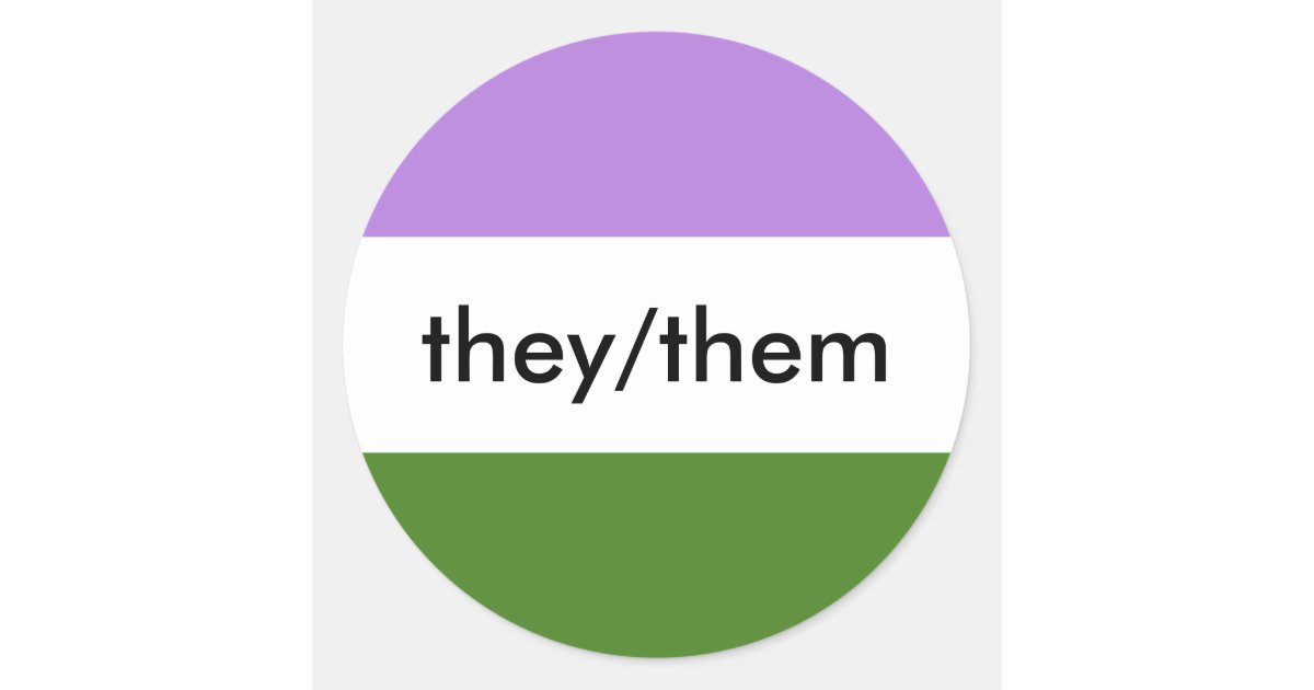 They/Them pronoun stickers | Zazzle