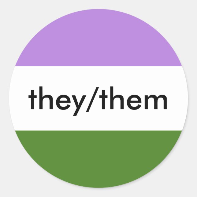 They/Them pronoun stickers (Front)