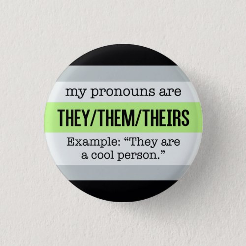 TheyThem Pronouns Agender Flag Button