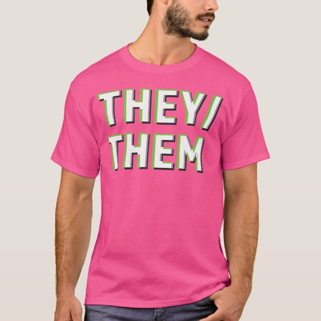 They Them Pronouns Agender Non Binary Lgbtq Optica T-Shirt (Front)