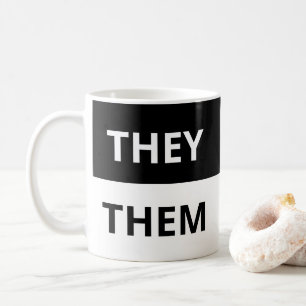 They/Them Pronouns Black & White Classic Mug