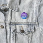 THEY/THEM Pronouns Colorful Handletter Watercolor Button (In Situ)