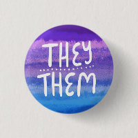THEY/THEM Pronouns Colorful Handletter Watercolor