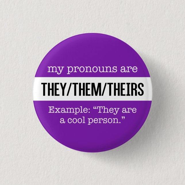 They/Them Pronouns – Gender Creative Flag Pinback Button (Front)