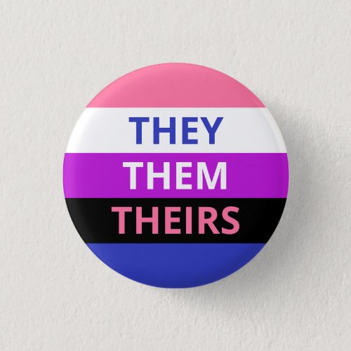 TheyThem Pronouns Genderfluid Flag Badge Button