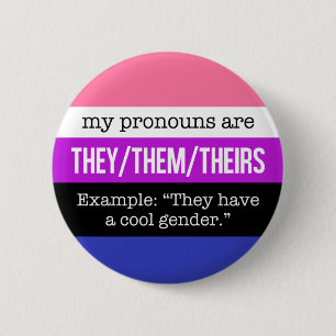 They/Them Pronouns – Genderfluid Flag Pinback Button