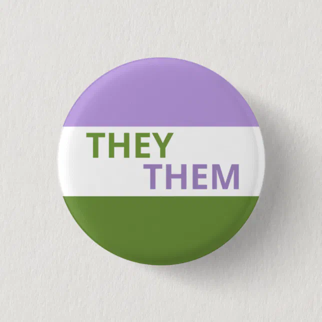 They Them Pronouns Genderqueer Flag Badge Button Zazzle