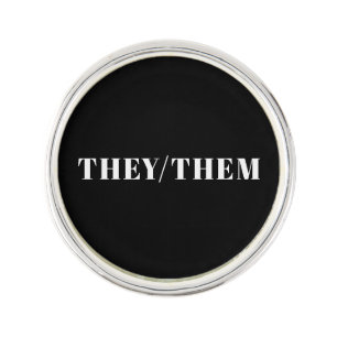 They, Them, Pronouns Lgbtq Lgbt pride black white Lapel Pin