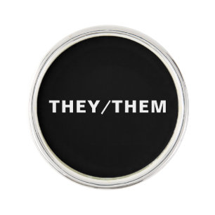 They, Them, Pronouns Lgbtq Lgbt pride black white Lapel Pin