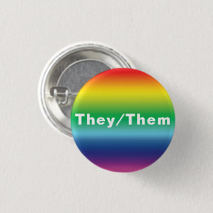 They,Them, Pronouns Lgbtq Lgbt Pride Rainbow Button