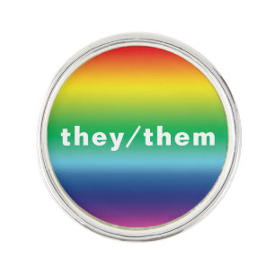 They Them Pronouns Lgbtq Lgbt Pride Rainbow Colors Lapel Pin
