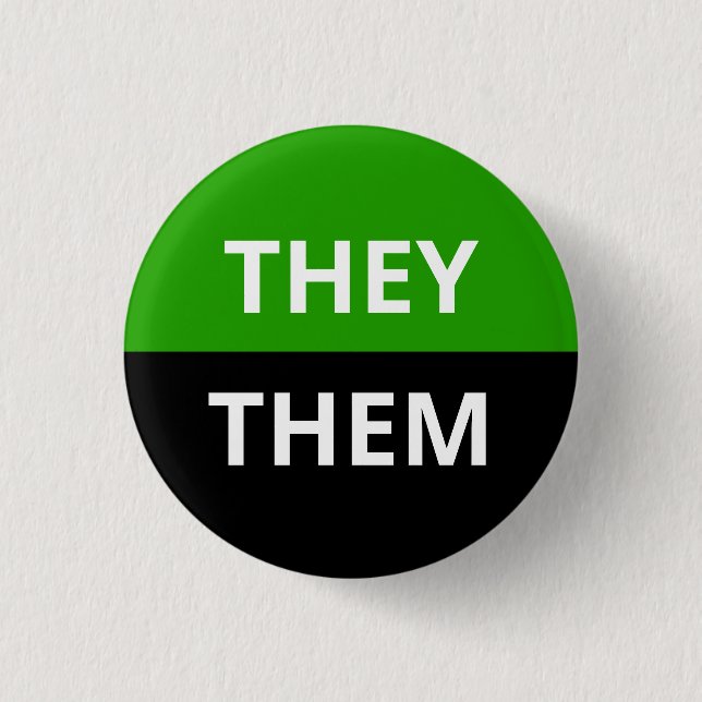 They/Them Pronouns Neutrois Badge Button (Front)