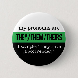 They/Them Pronouns – Neutrois Flag Button