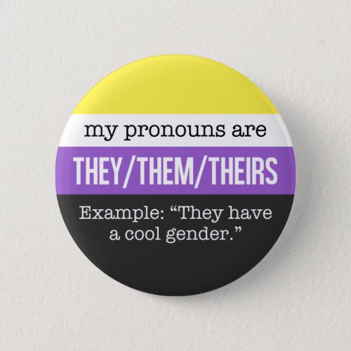 TheyThem Pronouns â Nonbinary Flag Button