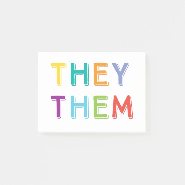 they them pronouns post-it notes (Front)