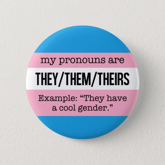 They Them Pronouns Transgender Flag Button