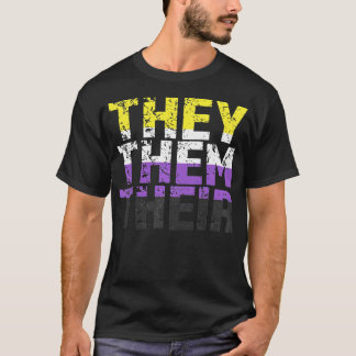 They Them Their Agender Non Binary Pride Pronouns T-Shirt