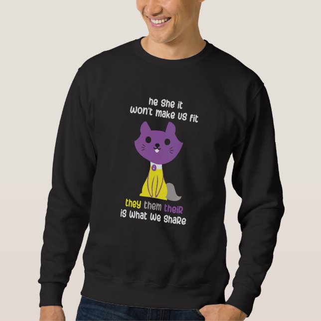 They Them Their Non Binary Fluid Pride For Queers  Sweatshirt (Front)