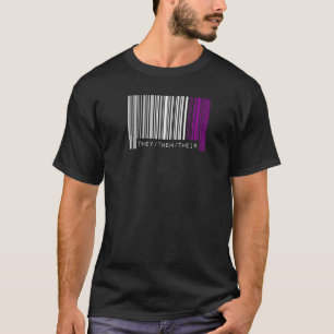 They Them Their Pronouns Asexual Pride Flag Barcod T-Shirt